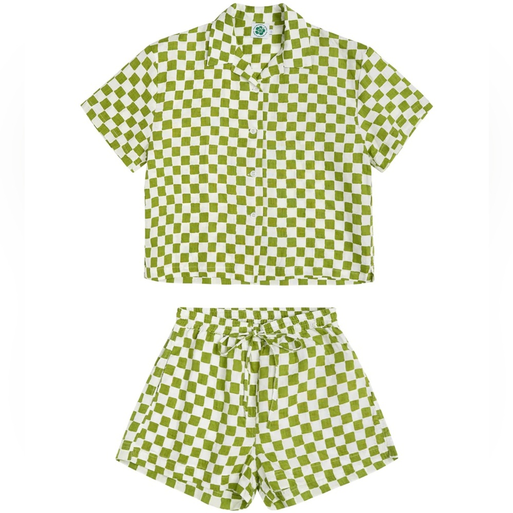 Holiday The Label Short Set Olive check Size M